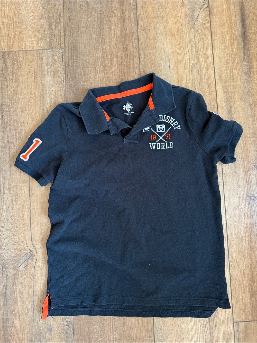 Disney Black Polo with Orange Accents slim fit